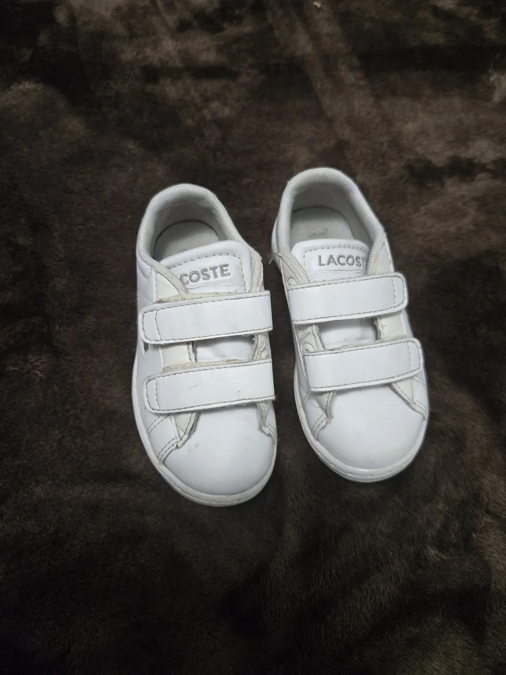Lacoste Kids White Velcro Sneakers